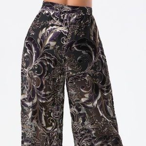 Bebe Burnout tie-waste wide-leg pant. Never worn